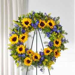 The FTD Bright Rays Wreath from Flowers by Ramon of Lawton, OK